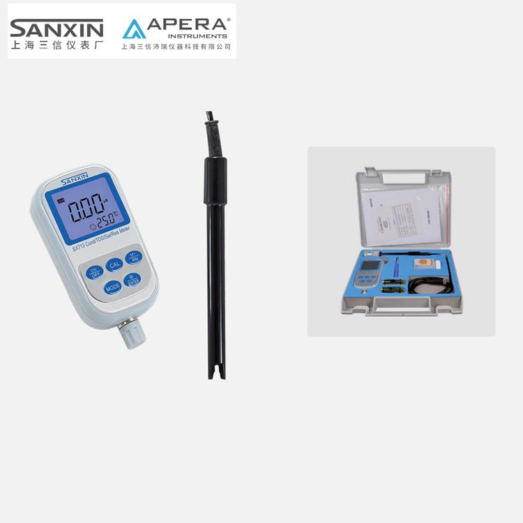 上海三信便攜式電導(dǎo)率/TDS/鹽度/電阻率測量儀SX713